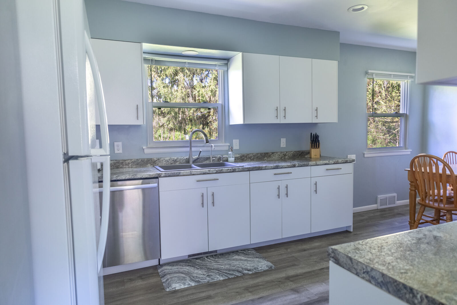 Kitchen with stainless appliances